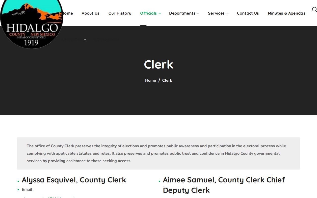 Hidalgo County court record County Clerk information