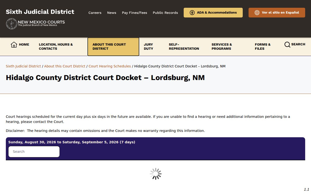 Hidalgo County court date District Court calendar