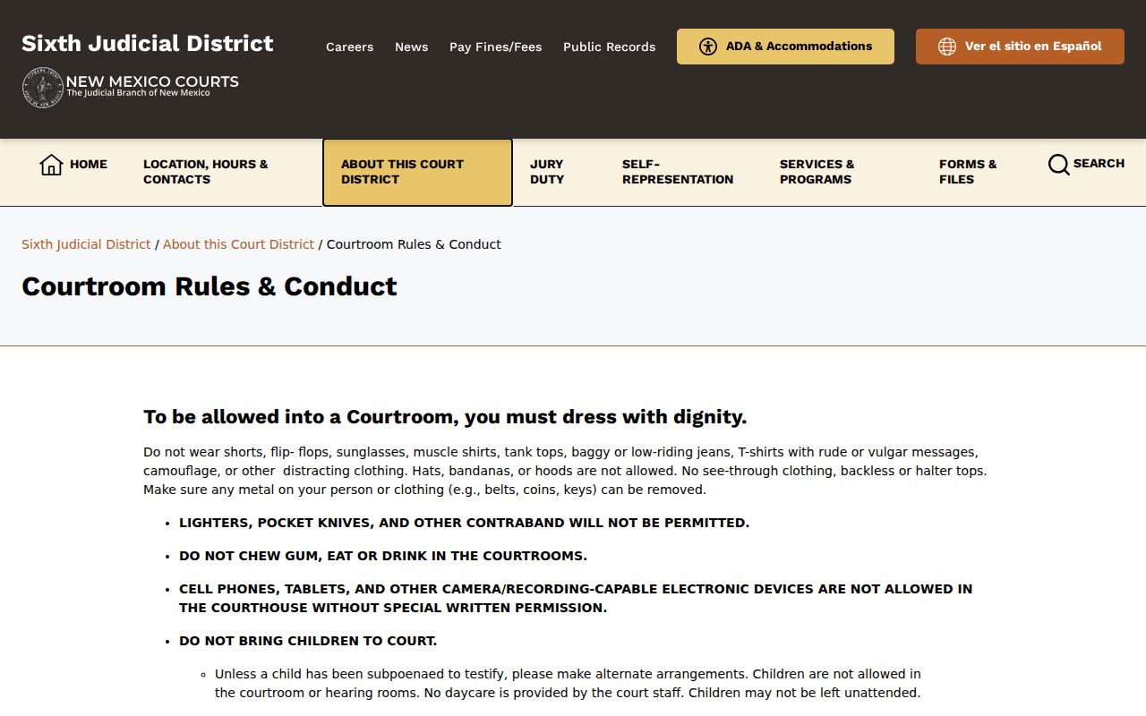 Hidalgo County court date courtroom conduct rules